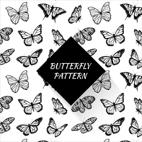 black and white butterfly pattern