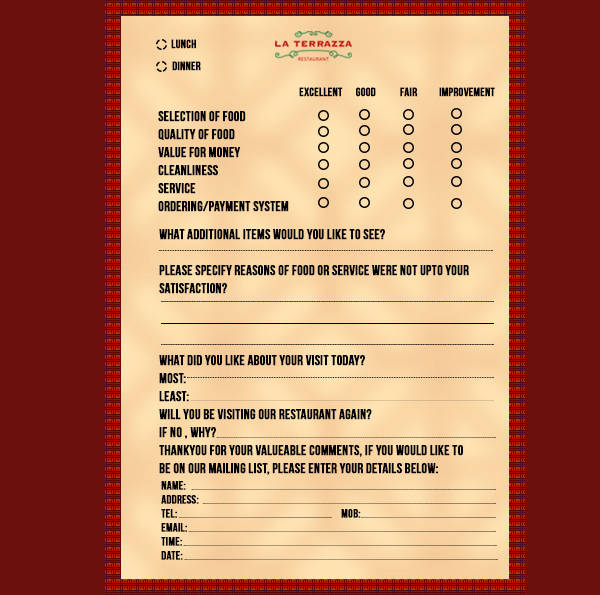 Printable Customer Comment Card Template Printable Word Searches