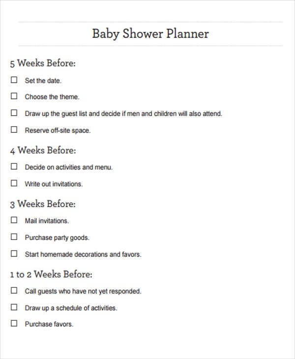 Baby Shower to Do List Templates 4+ Free Word, PDF Format Download!