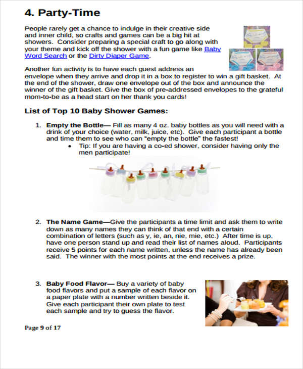 baby shower party to do list template