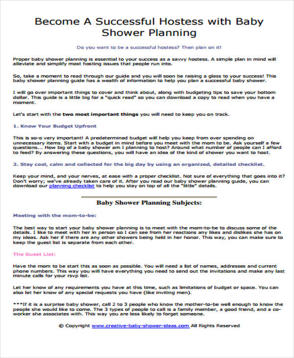 Baby Shower to Do List Templates 4+ Free Word, PDF Format Download!