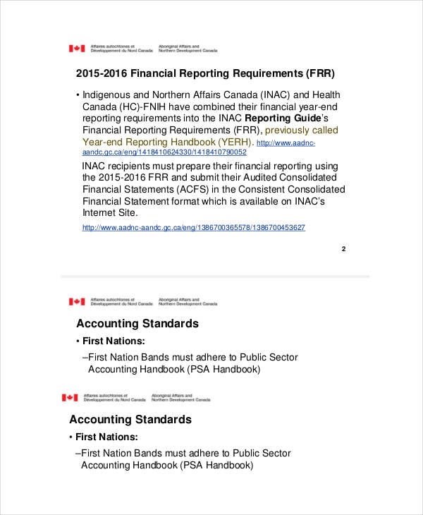 financial reporting presentation template