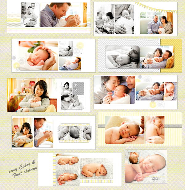 yellow baby album template
