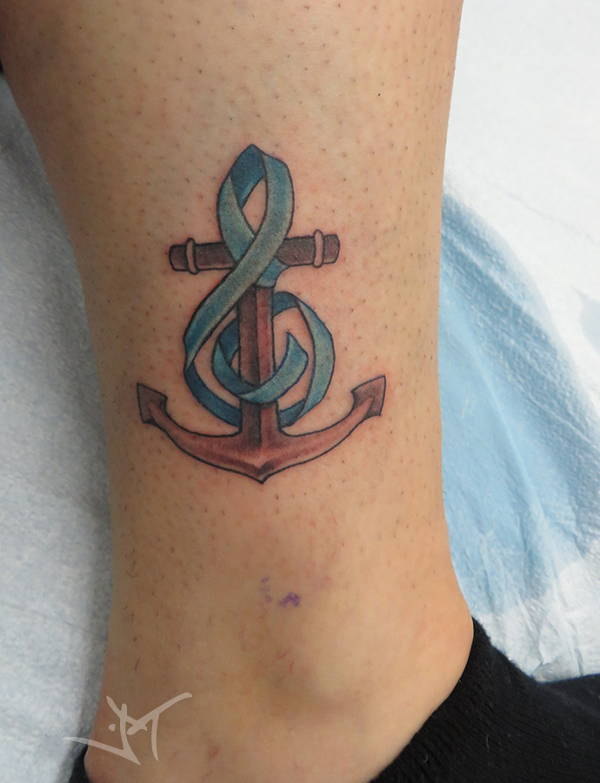 anchor music tattoo