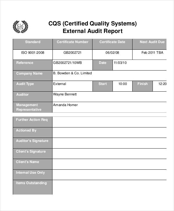 13 Quality Audit Report Templates Google Docs Word Pages PDF 