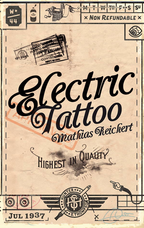 retro tattoo business card