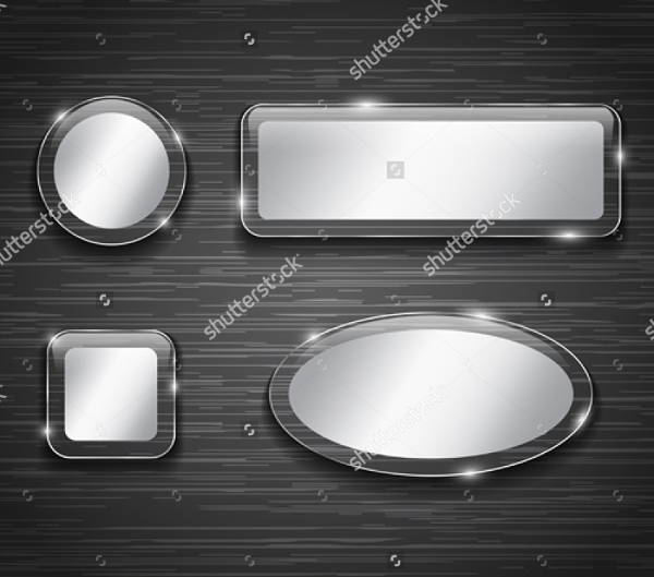metallic and glass button