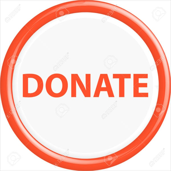 d glossy donation button