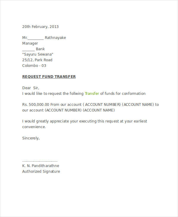 Bank Confirmation Request Letter