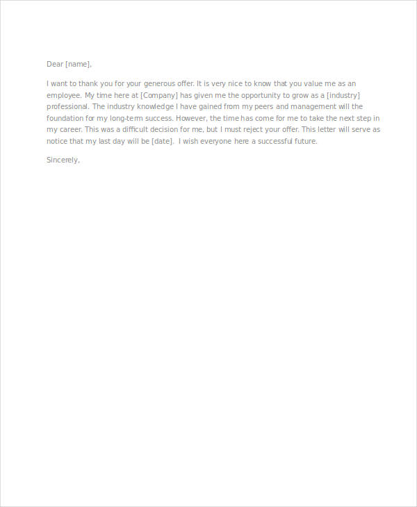 Counter Offer Letter From Employer from images.template.net