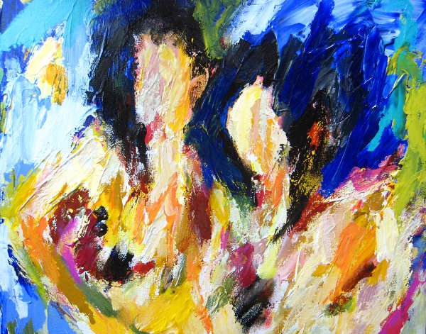 abstract couple painting