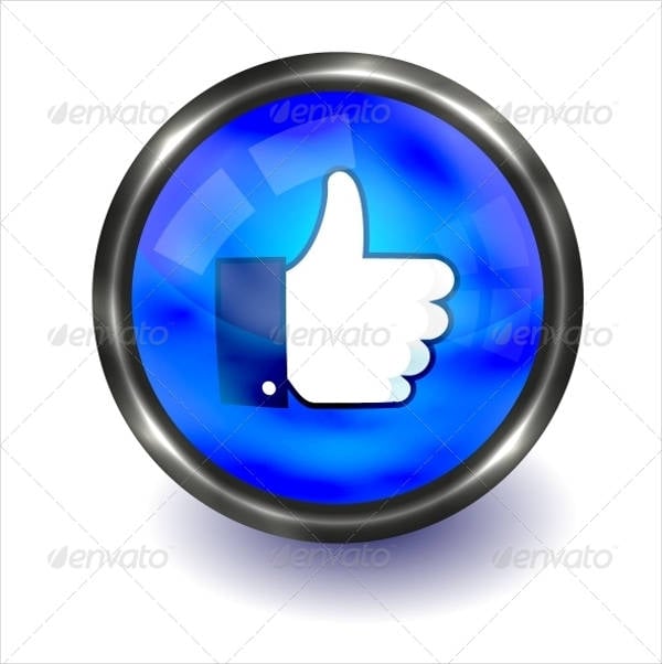 isolated like button on white background