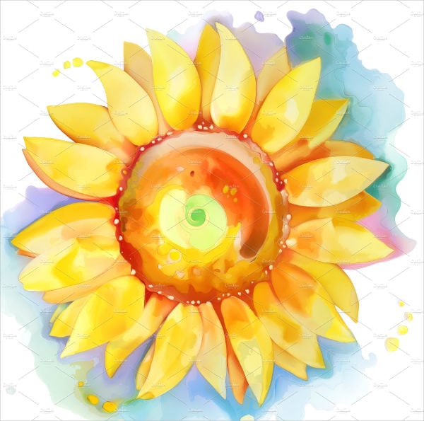 watercolor sunflower painting