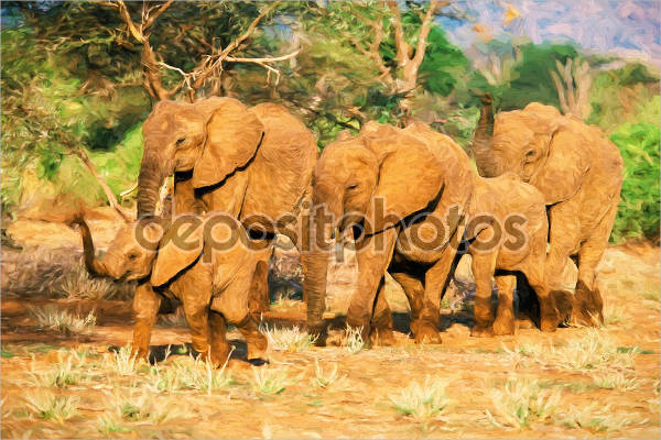 modern elephant painting
