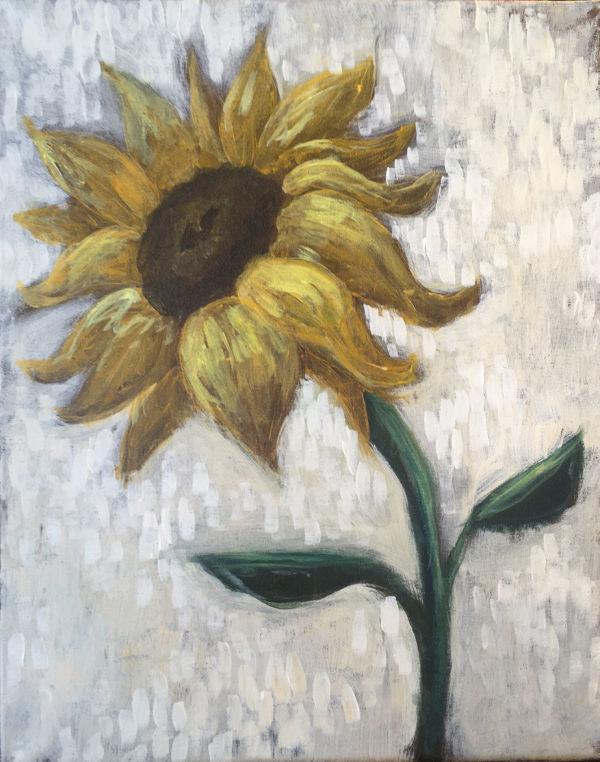 rustic sunflower painting