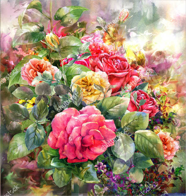 acrylic rose painting