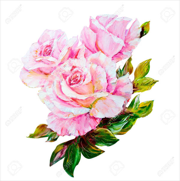 pink rose painting