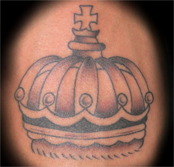 vintage crown tattoo