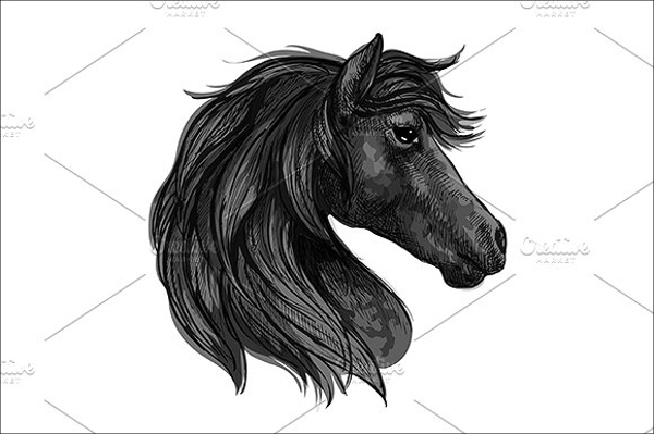 horse head painting