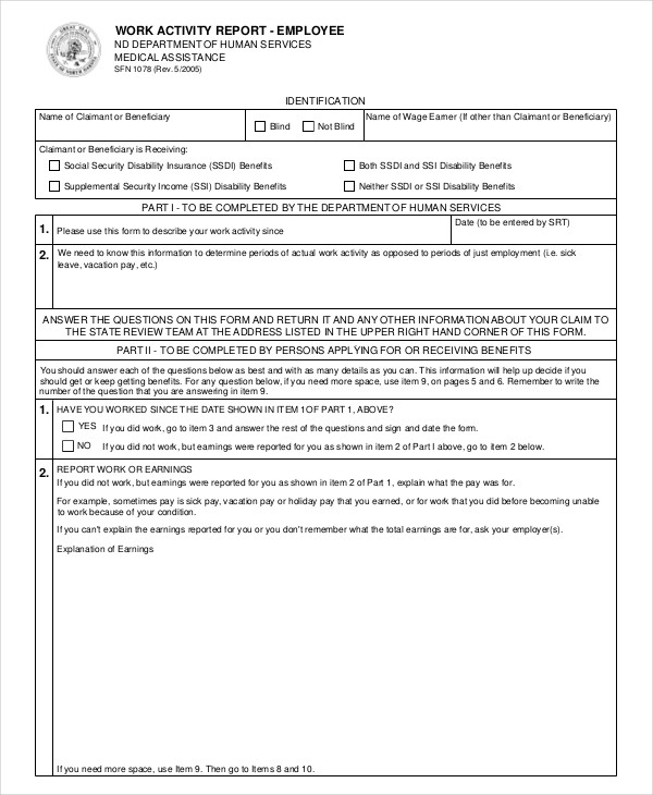 9 Employee Activity Report Templates Docs Word Pages PDF