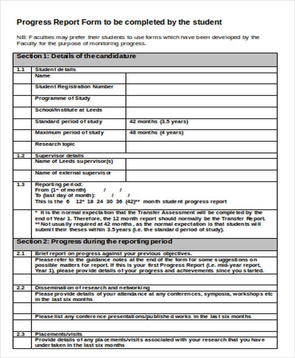 9+ Monthly Student Report Templates - Free Word, PDF Format Download ...