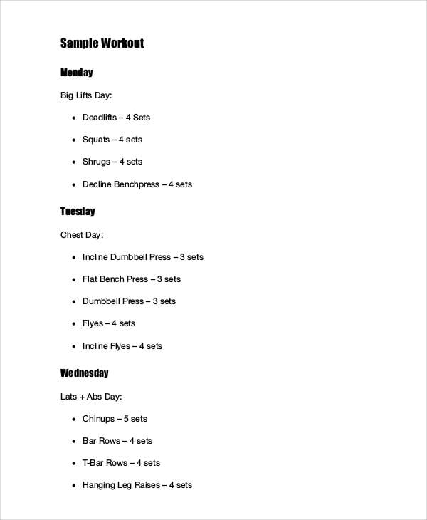 weekly bodybuilding workout schedule