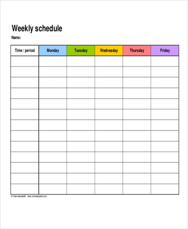 blank workout schedule template 8 free word pdf format download