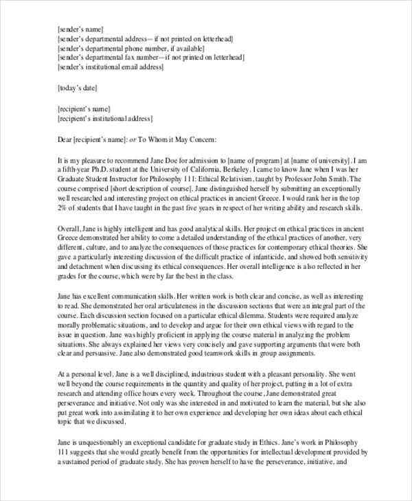 Internship Reference Letter Templates- 12+ Free Word, PDF Format ...