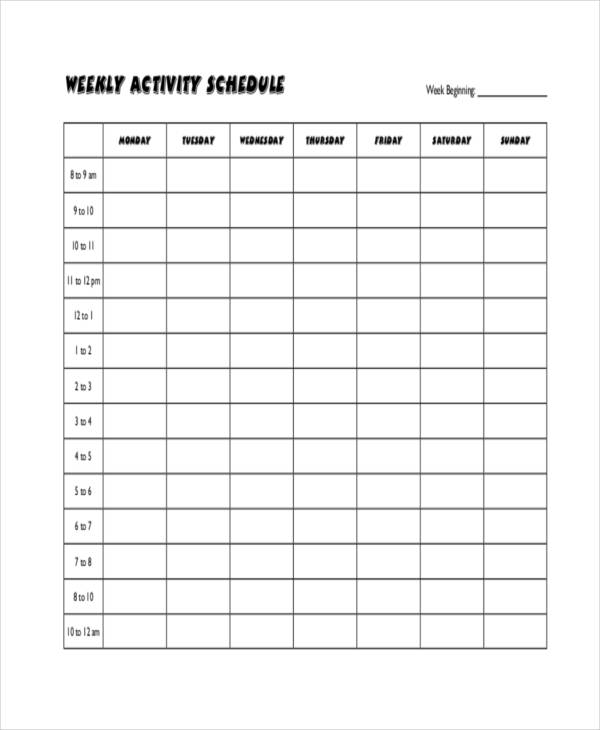 blank workout plan schedule template