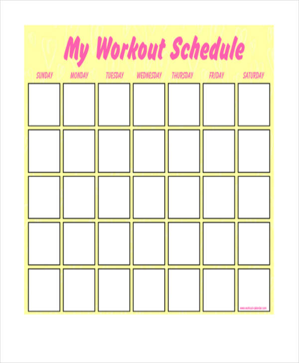 Blank Workout Schedule Template - 8+ Free Word, PDF Format Download!