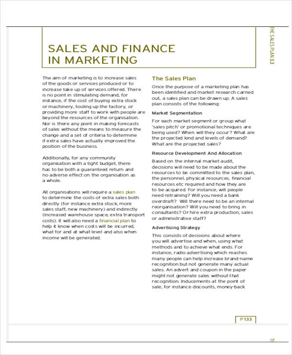 personal sales business plan template