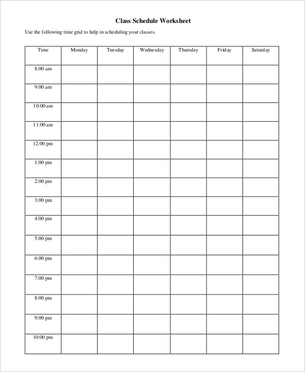 Blank School Schedule Template - 8+ Free PDF, Word Format Download!