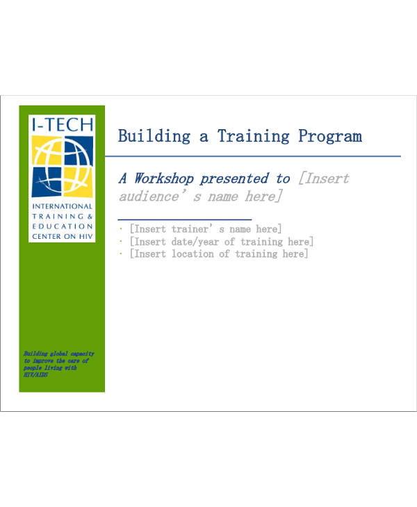training program action plan template