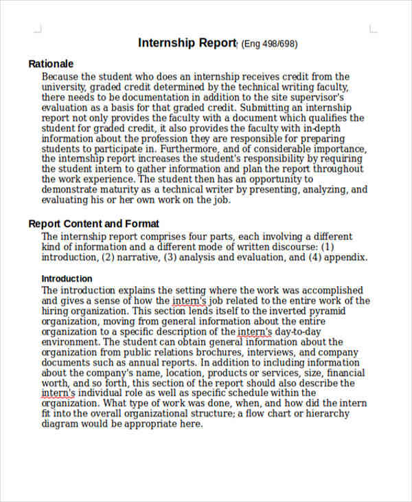 Internship Student Report Template 16+ Free Word, PDF Format Download!