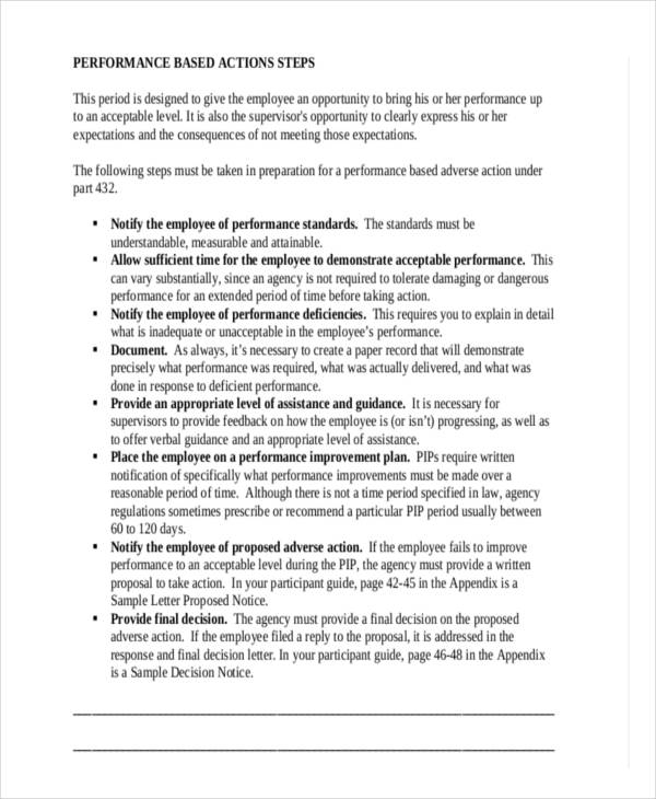 Performance Action Plan Template 8  Free Word PDF Format Download