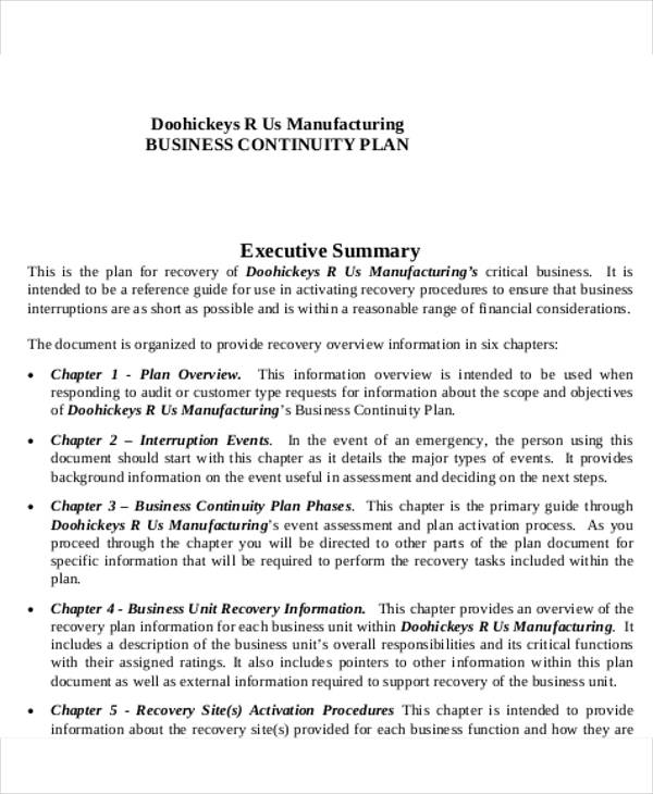 manufacturing business plan template free