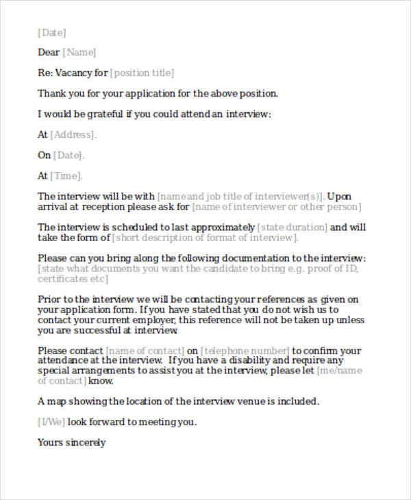 interview invitation email template