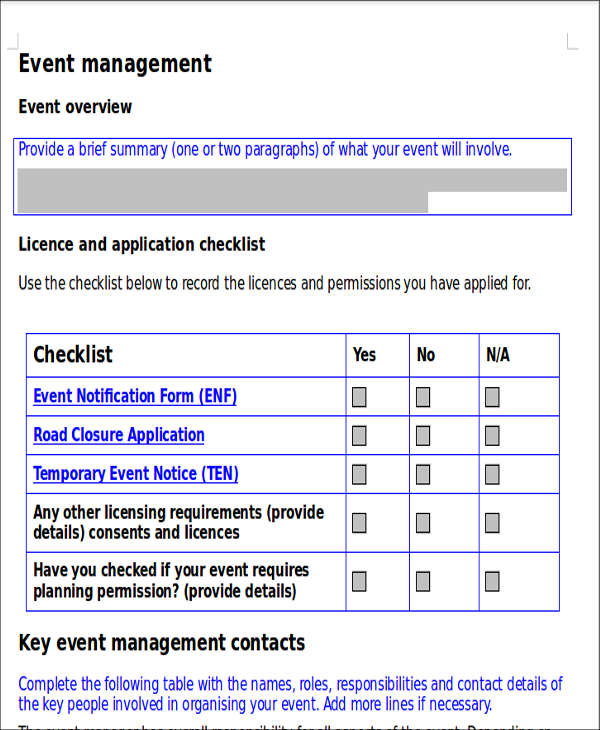 event management action plan template