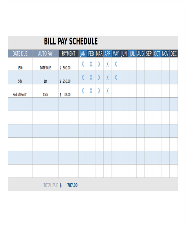 Bill Payment Schedule Template 13 Free Word PDF Format Download Bill Payment Schedule Template 13 Free Word PDF Format Download