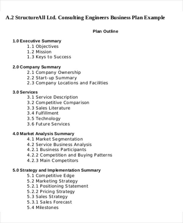 business plan for a engineering consulting