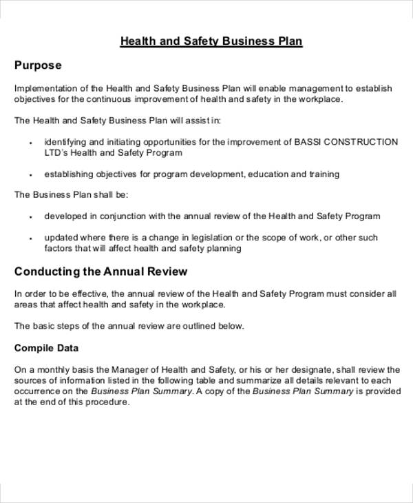 safety consulting business plan template