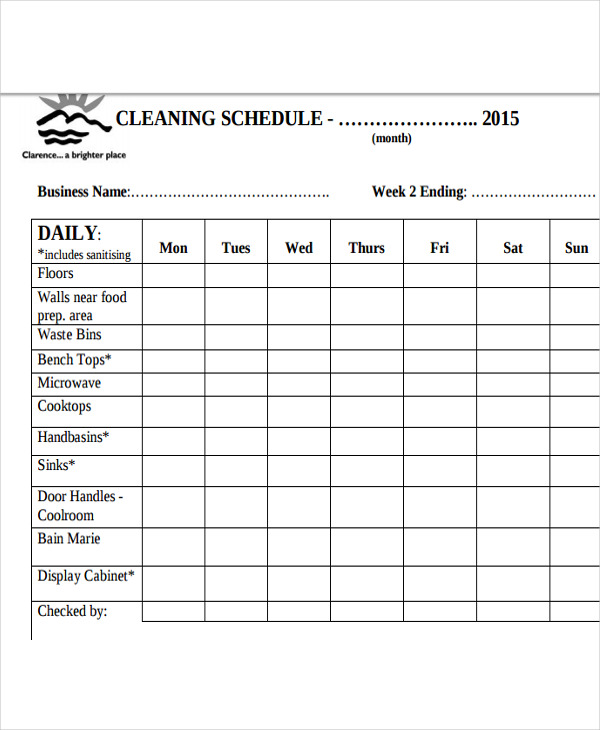 Printable Restaurant Cleaning Checklist Printable World Holiday