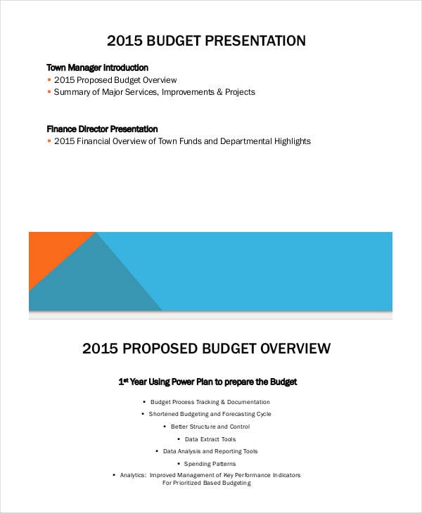 budget presentation slide share