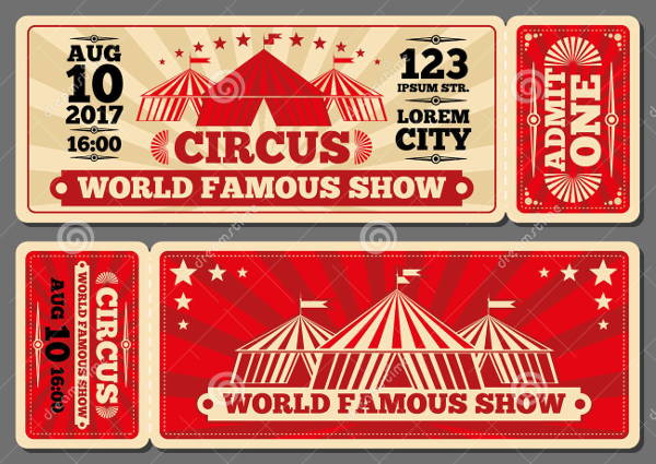 vintage circus magic show ticket