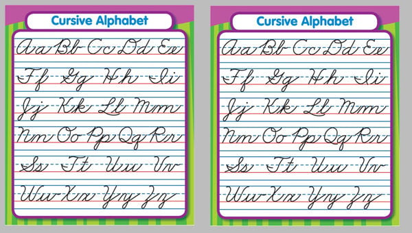 cursive alphabet stickers