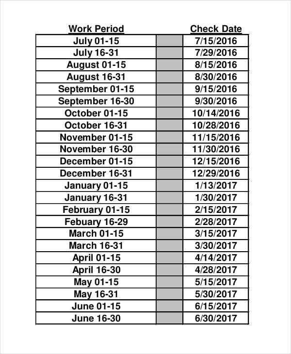 school contract payment schedule template