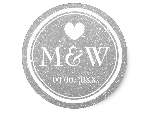wedding monogram stickers