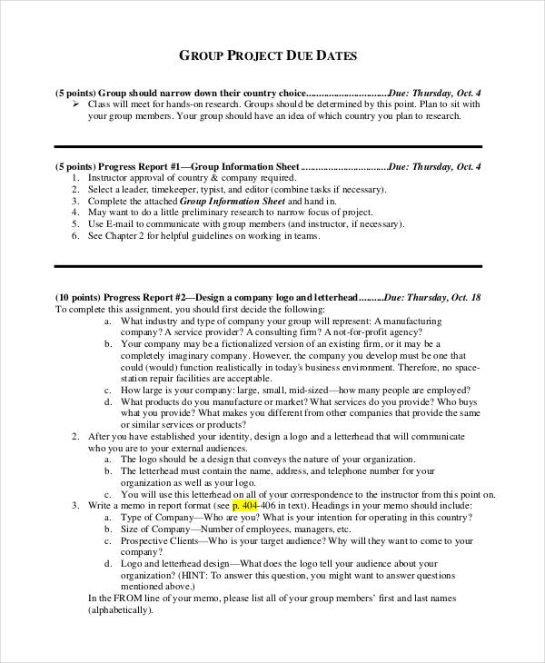 business communication project report template