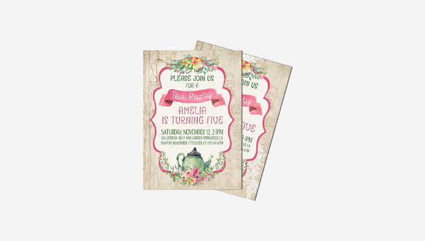 8 Tea Party Invitations Psd Ai Free Premium Templates 8 Tea Party Invitations Psd Ai
