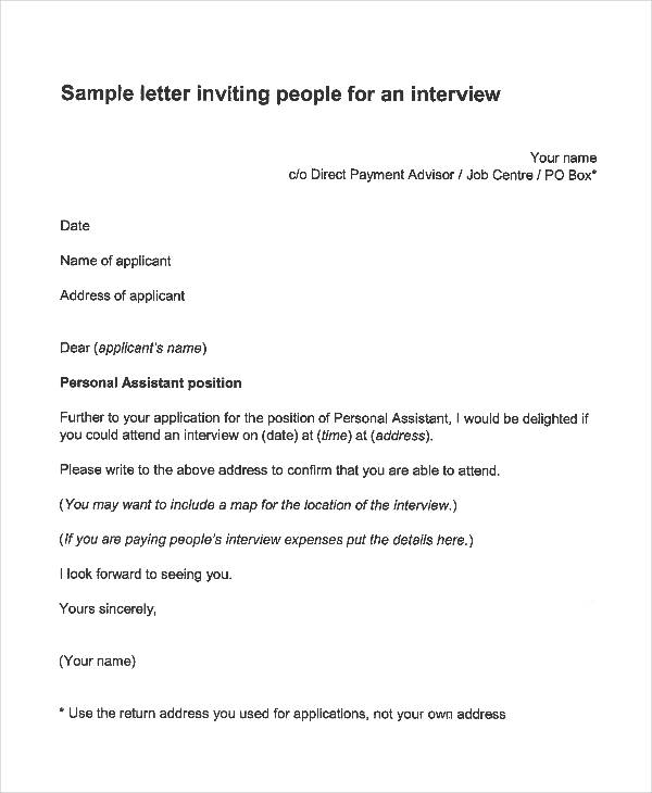 Interview Letter Templates - 7 Free Word PDF Documents 